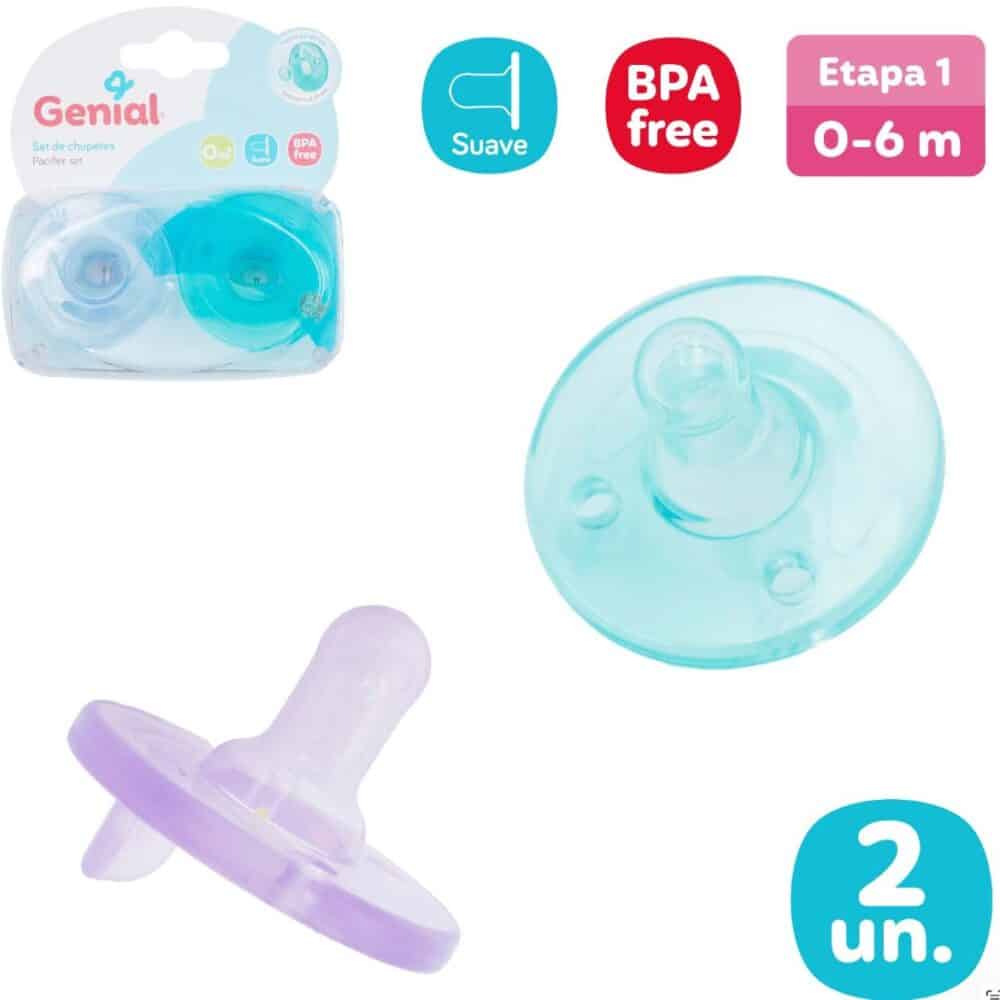 Pepe interactivo de silicona Genial de 2 piezas con estuche(0-6 m)