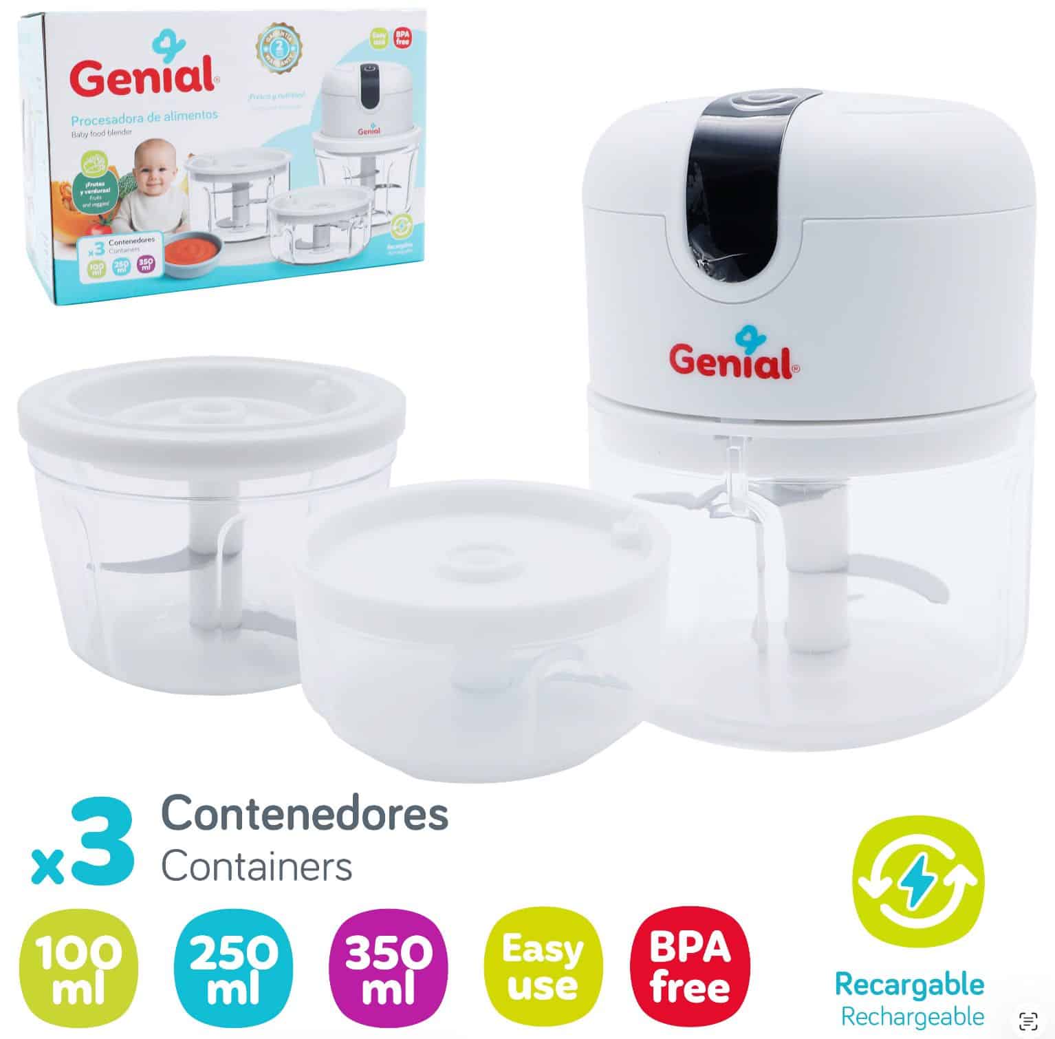 Procesador de alimentos Genial de 450 ml para comidas blandas con motor de alta velocidad (copia)